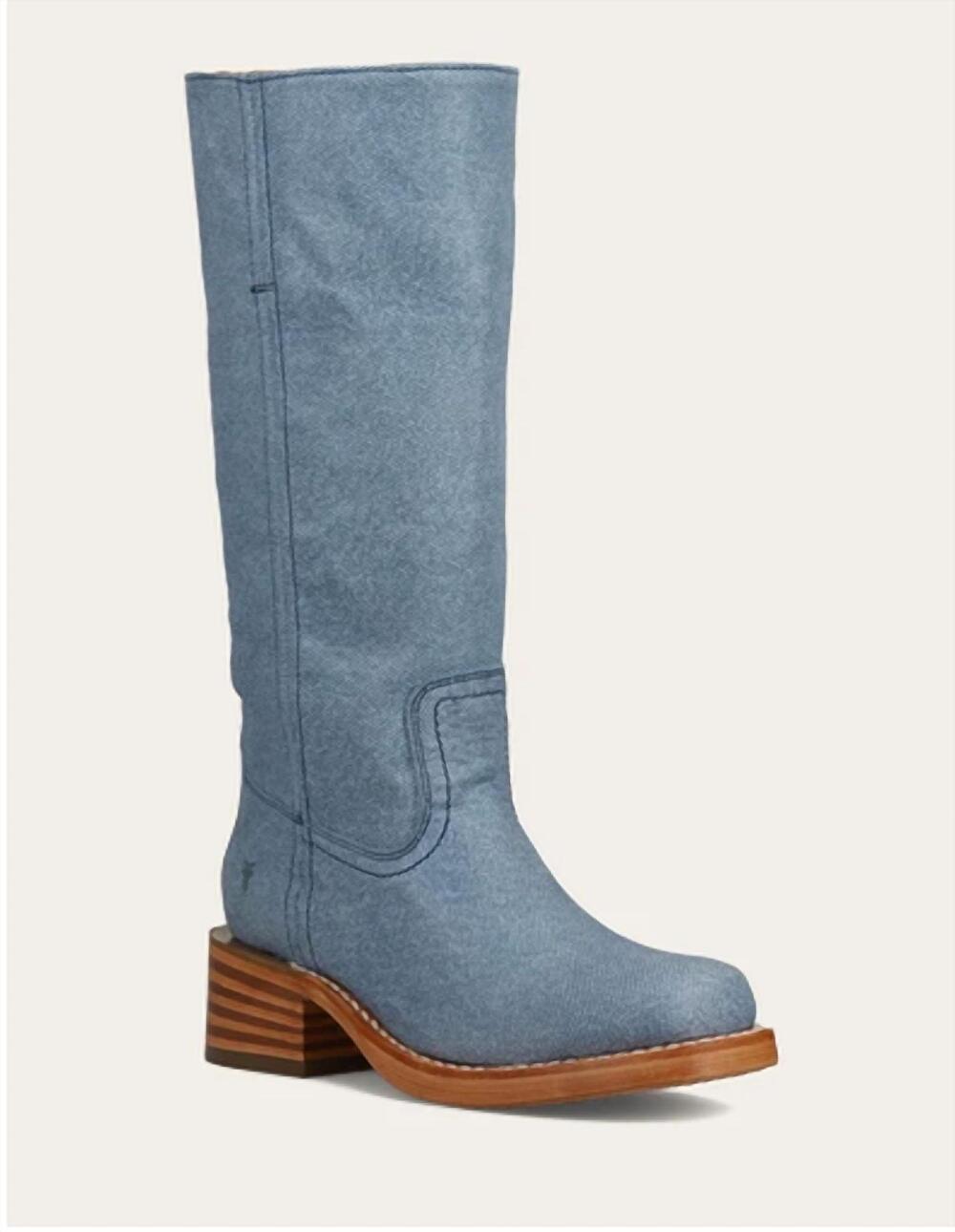 NEW FRYE women's campus 14l boots in sky blue